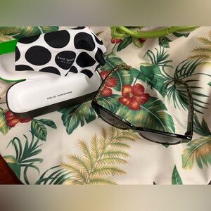 Kate Spade Black Cat-Eye Sunglasses with Dark Lenses